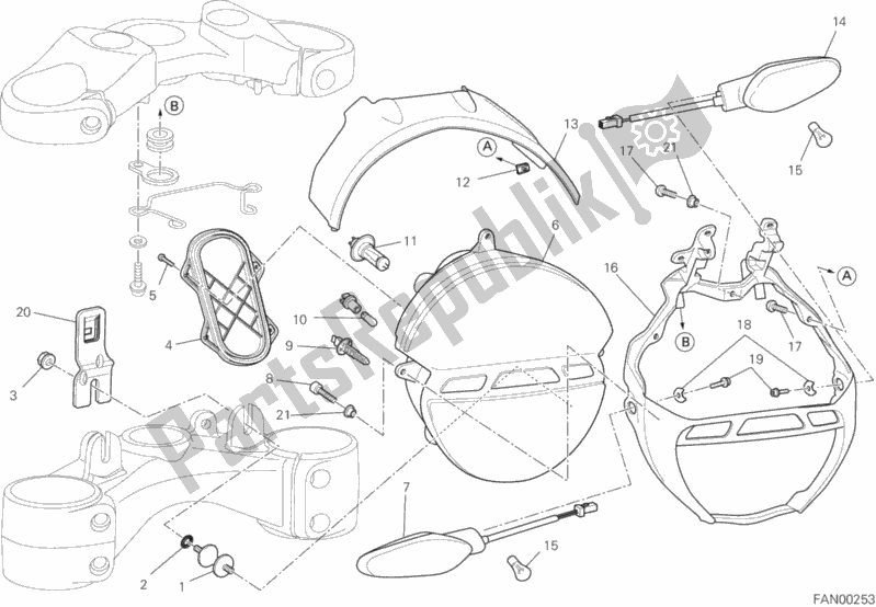 Todas las partes para Faro de Ducati Monster 696 ABS Anniversary 2013